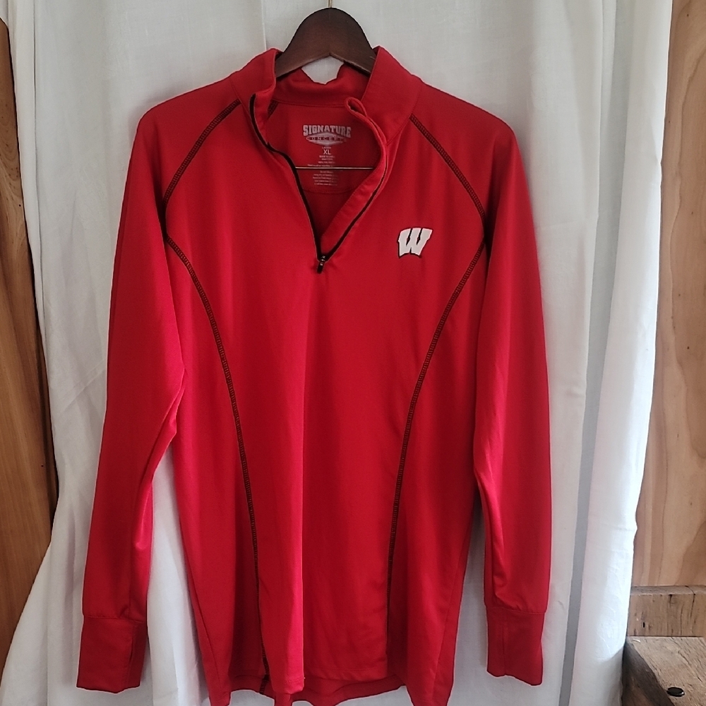 Red Wisconsin Quarter-Zip Pullover